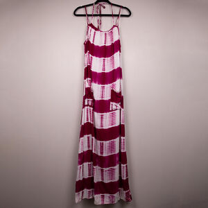 Entro pink & white tie dye maxi dress-S